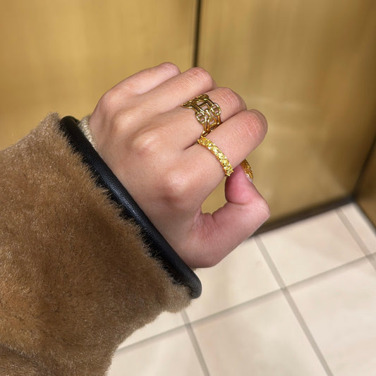 Golden gem ring