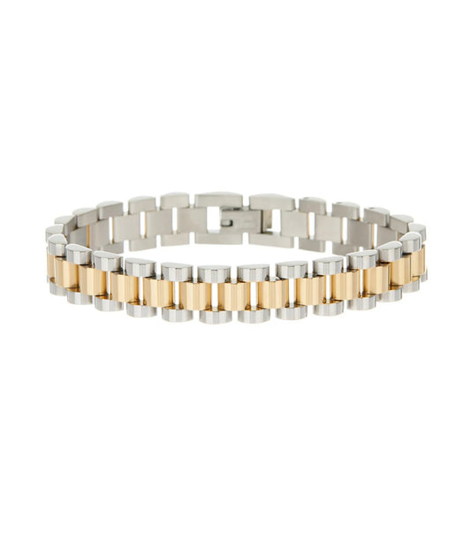 Two tone link bracelet