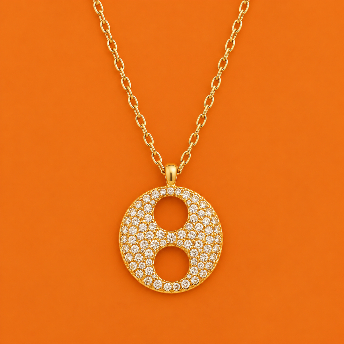 Golden Girl Puffer Cz Necklace