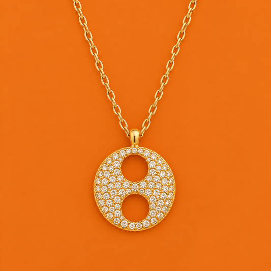Golden Girl Puffer Cz Necklace